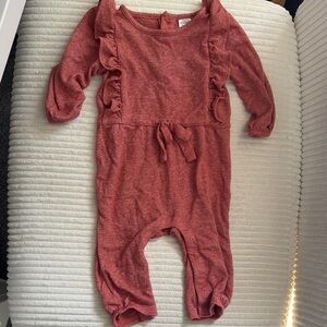 Ruffled orange/ Red Kids One Piece